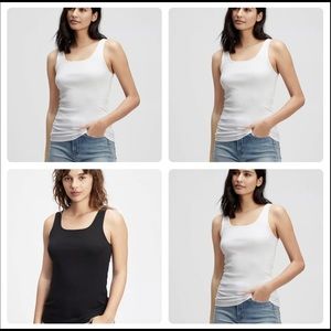 NWT Lot of 4 Gap Factory Ribbed Tank Tops 3 White 1 Black Size XL Tall